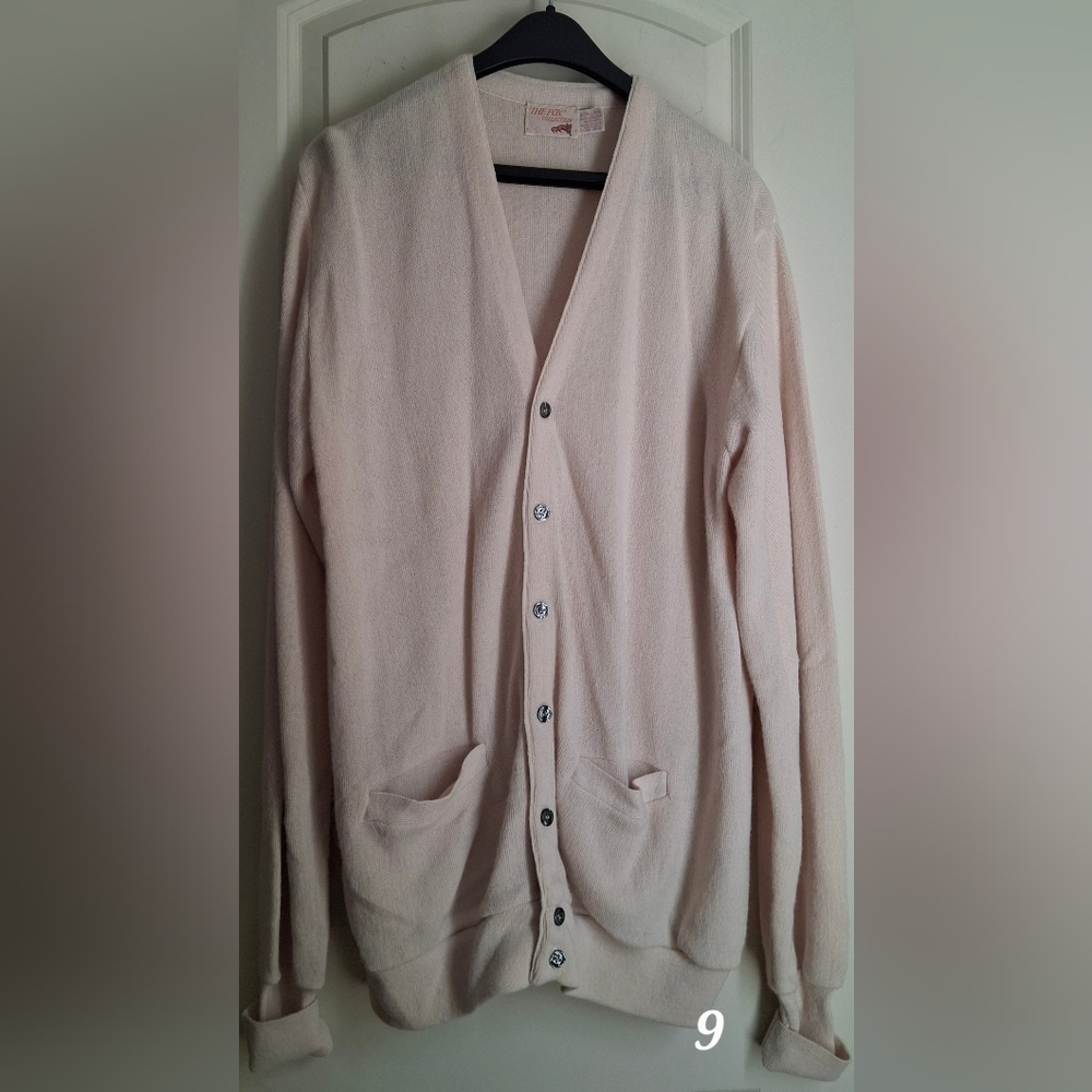 The Fox CollectionKint Cream Button-Up Cardigan knit cardigan XL(46)orlon Acrili